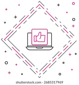 Línea Mano como icono aislado sobre fondo blanco. Concepto de contorno colorido. Vector