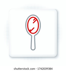 Line Hand mirror icon isolated on white background. Colorful outline concept. Vector