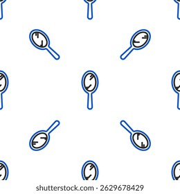 Línea Icono de espejo de mano aislado sin patrón sobre fondo blanco. Concepto de contorno colorido. Vector