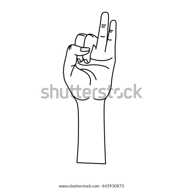 Line Hand Pinky Ring Finger Symbol Stock Vector (Royalty Free) 643930873