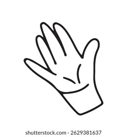 Line hand poses gesture icon
