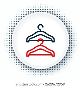 Line Hanger wardrobe icon isolated on white background. Cloakroom icon. Clothes service symbol. Laundry hanger sign. Colorful outline concept. Vector