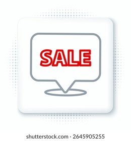 Line Hanging sign with text Sale icon isolated on white background. Signboard with text Sale. Colorful outline concept. Vector