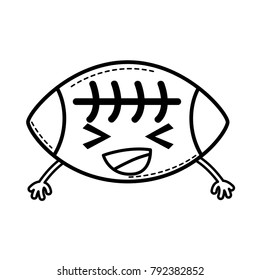 line happy american ball kawaii with arms