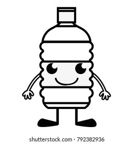 line happy bottle wather kawaii with arms and legs