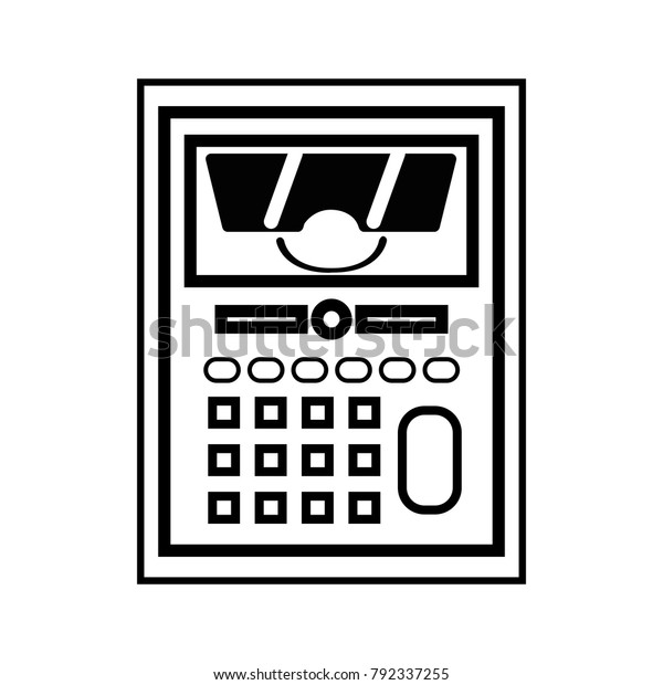 line happy
calculator object kawaii with
sunglasses