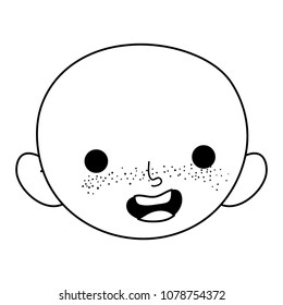 line happy child boy head bald