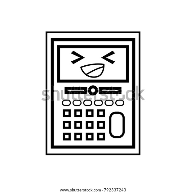 line happy and\
cute calculator object\
kawaii