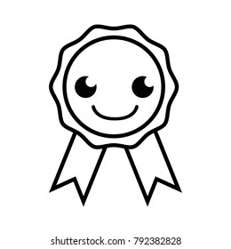 line happy and cute medal prize kawaii