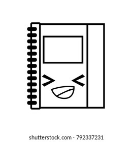 line happy and cute notebook object kawaii