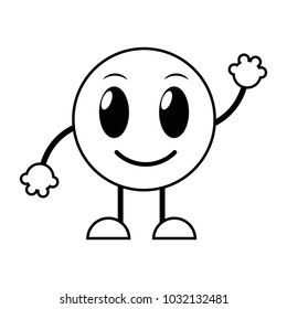 line happy emoji expression with arms and legs