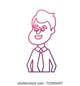 line happy groom with hairstyle and elegant suit