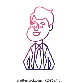 line happy groom with hairstyle and elegant suit
