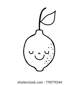 line happy lemon fruit tender kawaii