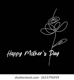 Line happy mother day. vector illustration