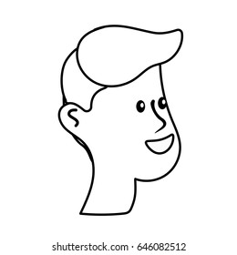 line happy and nice head man with hairstyle