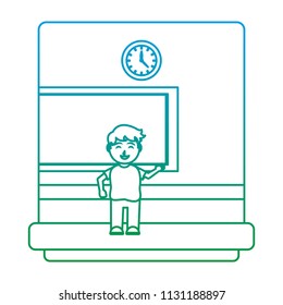  line happy student knowledge in the school classroom