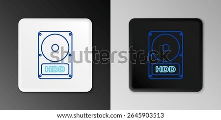 Line Hard disk drive HDD icon isolated on grey background. Colorful outline concept. Vector