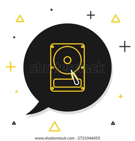 Line Hard disk drive HDD icon isolated on white background. Colorful outline concept. Vector