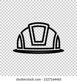line hardhat icon vector isolated on transparent background