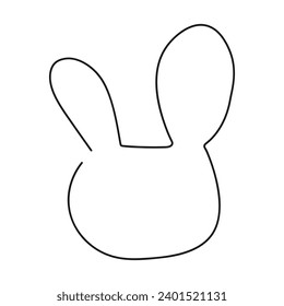 Line. Hare, Forest dweller. Animal illustration for poster, youth, children's clothing, invitation, poster, advertising. Doodle style, hand drawing. Illustration on a white background. EPS10
