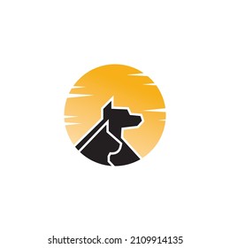 Line Of Head Pet Logo Design. Line Of Head Pet Logo Template. Modern Design. Flat Logo. Vector Illustration