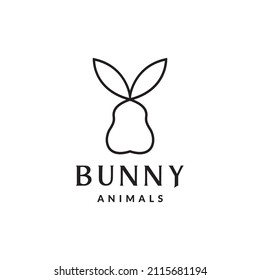 line head shape rabbit logo design, vector graphic symbol icon sign illustration