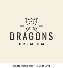 line head simple dragon logo design, vector graphic symbol icon illustration creative idea