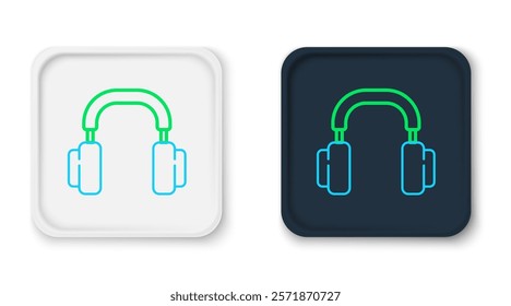 Line Headphones icon isolated on white background. Earphones. Concept for listening to music, service, communication and operator. Colorful outline concept. Vector