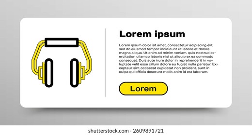 Line Headphones icon isolated on white background. Earphones. Concept for listening to music, service, communication and operator. Colorful outline concept. Vector