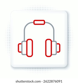 Line Headphones icon isolated on white background. Earphones. Concept for listening to music, service, communication and operator. Colorful outline concept. Vector