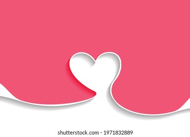 Line heart card design, divider heart shape.