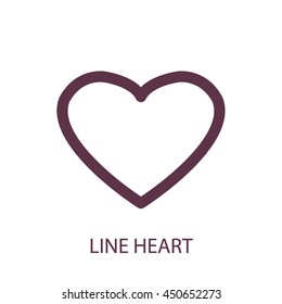 icono de corazón de línea
