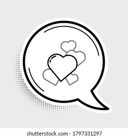 Line Heart icon isolated on grey background. Romantic symbol linked, join, passion and wedding. Valentine day symbol. Colorful outline concept. Vector