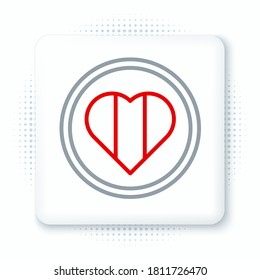Line Heart icon isolated on white background. Happy Saint Patrick day. Colorful outline concept. Vector