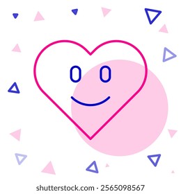 Line Heart icon isolated on white background. Romantic symbol linked, join, passion and wedding. Happy Valentines day. Colorful outline concept. Vector