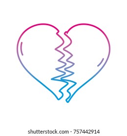 line heart love symbol broken design
