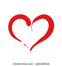 line heart on white background valentines day