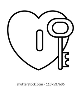 line heart padlock style with key access