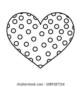line heart with points design symbol of love