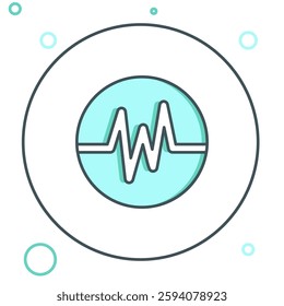 Line Heart rate icon isolated on white background. Heartbeat sign. Heart pulse icon. Cardiogram icon. Colorful outline concept. Vector