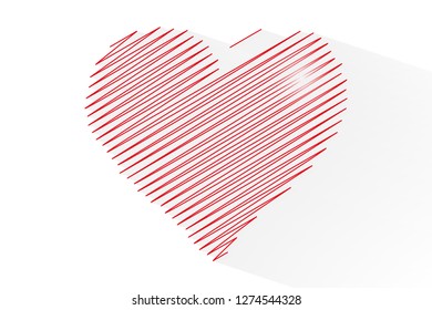 Line heart shape for celebrations, vector, illustration, eps file