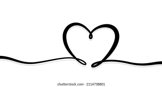 Forma de corazón de línea en ilustración blanca