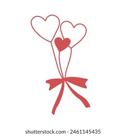 line heart shape heart on white background for valentines. Vector