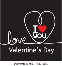 line heart and Valentines card