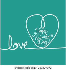 line heart and Valentines card