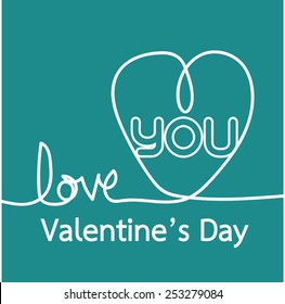   line heart and Valentines card