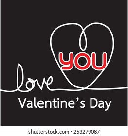   line heart and Valentines card