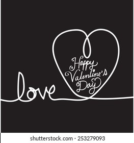 line heart and Valentines card