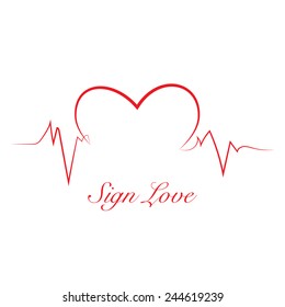 line of heart vector illustration eps10